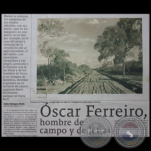 ÓSCAR FERREIRO, HOMBRE DE CAMPO Y DE LETRAS - Por GUIDO RODRÍGUEZ ALCALÁ - Domingo, 25 de febrero de 2018